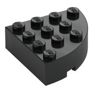Brick Round Corner 4 × 4 Full Brick Schwarz