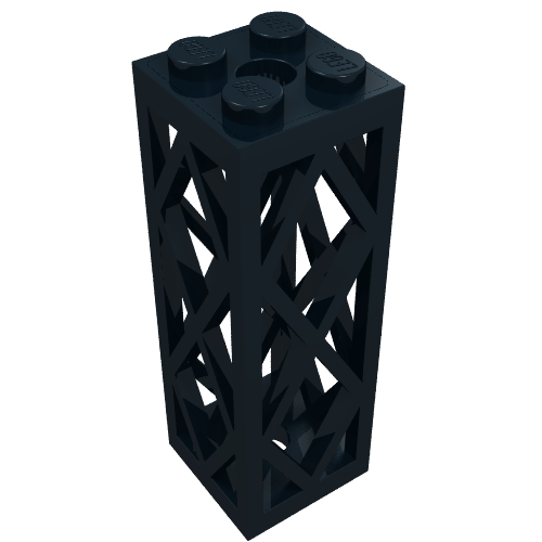 Support 2 × 2 × 5 Lattice Pillar, Complete Assembly Black