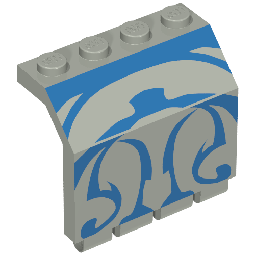 Hinge Panel 2 × 4 × 3 1/3 with Blue SW Gungan Sub Print [7161] Light Gray