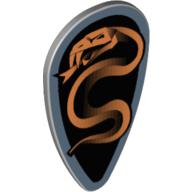 Shield Ovoid with Black and Copper Karzon Snake Print Hellblaugrau