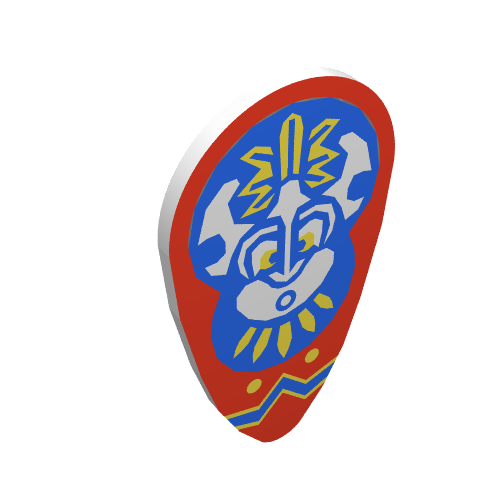 Shield Ovoid with Indigo Islanders Print Weiß