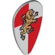 Shield Ovoid with Gold Lion on Red and White Quarters Print Hellblaugrau