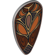 Shield Ovoid with Mirkwood Elf Style Print Hellblaugrau