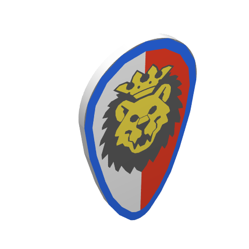Shield Ovoid with Royal Knights Lion Head Print Weiß