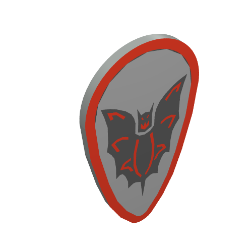 Shield Ovoid with Batlord Print Light Gray