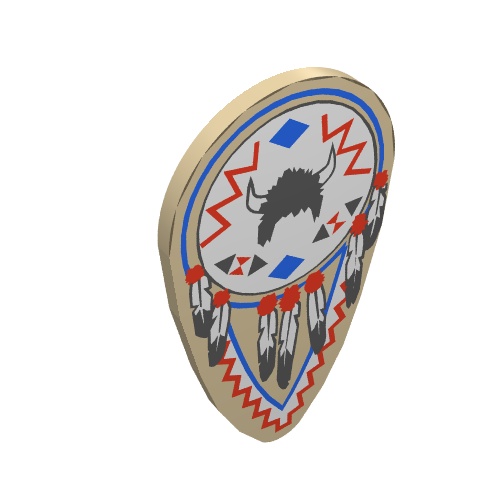 Shield Ovoid with American Indian Print Tan