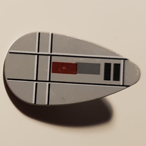 Schild oval mit roten, grauen und schwarzen Linien (bedruckt)