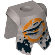 Minifig Neckwear Armor Breastplate with Leg Protection, Orange Circle, Claw Marks Mattsilber