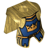 Minifig Neckwear Armor Breastplate with Leg Protection, Fantasy Era Crown King Print Pearl Gold