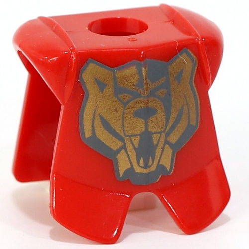 Minifig Neckwear Armor Breastplate with Leg Protection, Santis Gold Bear Print Rot