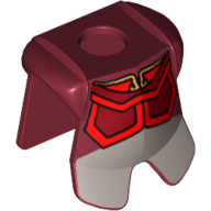 Minifig Neckwear Armor Breastplate with Leg Protection, Avatar Prince Zuko Print [3829] Dunkelrot