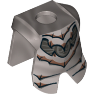 Minifig Neckwear Armor Breastplate with Leg Protection, and Ghost Knight Print Mattsilber