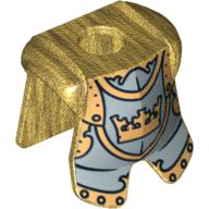 Minifig Neckwear Armor Breastplate with Leg Protection, Fantasy Era Gold Knight Print Pearl Gold