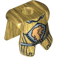 Minifig Neckwear Armor Breastplate with Leg Protection, Kingdoms Lion Head and Belt Print Pearl Gold