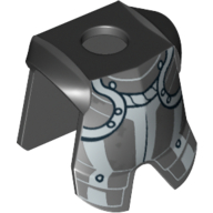 Minifig Neckwear Armor Breastplate with Leg Protection, and Kingdoms Silver Print Schwarz