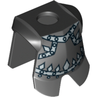 Minifig Neckwear Armor Breastplate with Leg Protection, Evil Knight Silver Diamond Print Schwarz