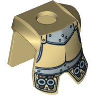 Minifig Neckwear Armor Breastplate with Leg Protection, Conquistador Silver Buckles Print Metallic-Gold