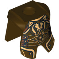 Minifig Neckwear Armor Breastplate with Leg Protection, LotR King Theoden Print Dunkelbraun
