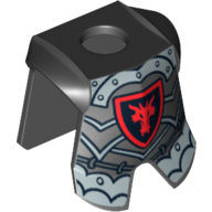 Minifig Neckwear Armor Breastplate with Leg Protection, and Dragon Head Print Schwarz