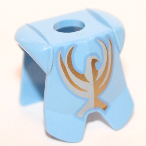 Minifig Neckwear Armor Breastplate with Leg Protection, Jayko Gold Hawk Print Medium Blue