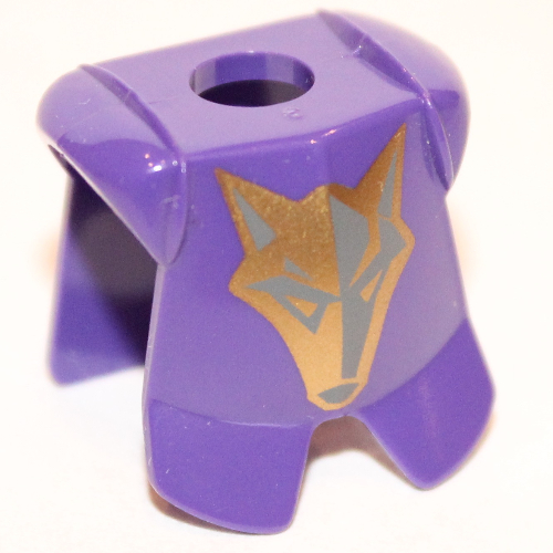 Minifig Neckwear Armor Breastplate with Leg Protection, Danju Gold Wolf Print Dark Purple