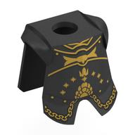 Minifig Neckwear Armor Breastplate with Leg Protection with Gold Decorations print Pearl Titanium