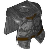 Minifig Neckwear Armor Breastplate with Dark Brown Belt, Dark Bluish Grey Lines print Pearl Titanium