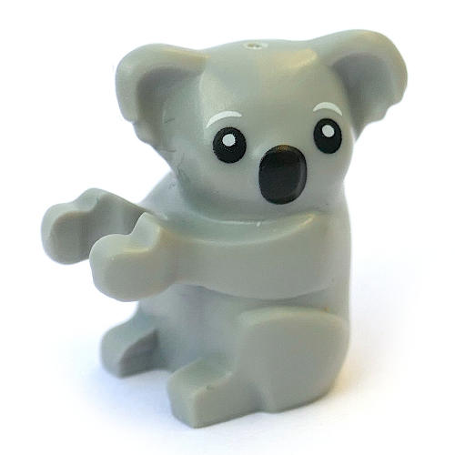 Animal, Koala with Black Eyes, Nose, White Pupils print Hellblaugrau