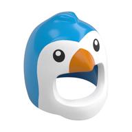 Costume / Mask, Bird Penguin with White Face, Black Eyes and Orange Beak Print Dark Azure