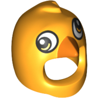 Costume / Mask, Bird with Googly Eyes and Orange Beak Print Bright Light Orange