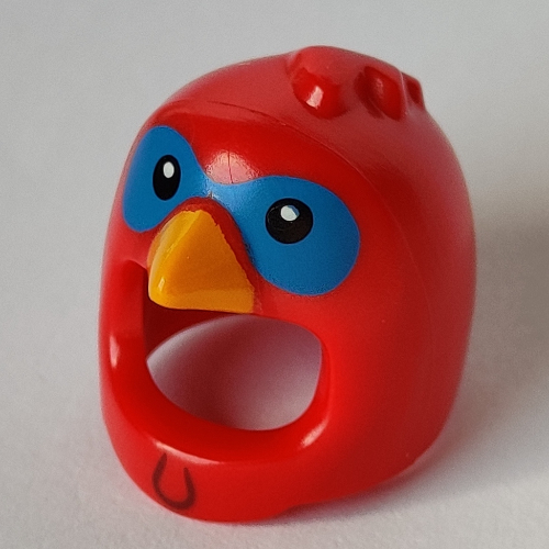 Costume / Mask, Bird with Blue Eyes and Orange Beak Print Rot