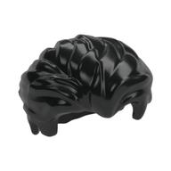 Hair Swept Back with Slight Widow's Peak and Short Side Burns [Plain] Black