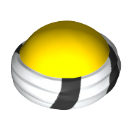 Bald Head with White Bandana with Black Stripes Print Gelb