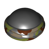 Bald Head with Tied Bandanna with Camouflage Print Black