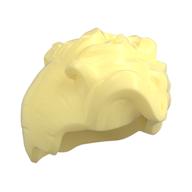 Hair High Bangs, Large Wavy Curls and Small Bun Bright Light Yellow