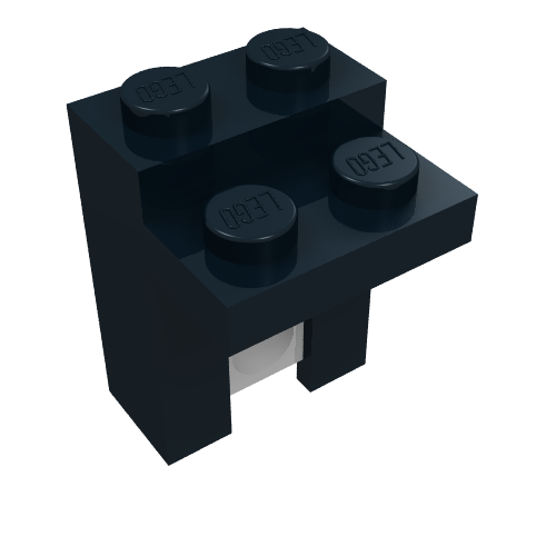 Brick Special 1 × 2 × 2 1/3 with Spring Unit Schwarz