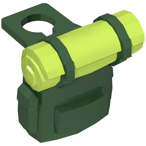 Minifig Neckwear Backpack with Bedroll Lime Print Dark Green