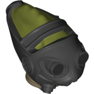 Minifig Head Special, Reptile with Breathing Apparatus (Teedo) Olivgrün