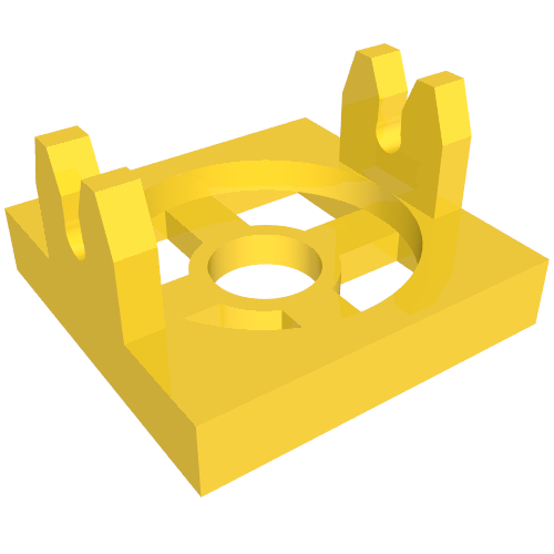 Magnet Holder Tile 2 × 2 - Tall Arms with Deep Notch Gelb
