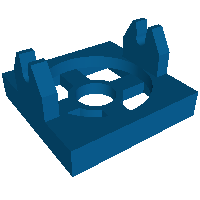Magnet Holder Tile 2 × 2 - Tall Arms with Shallow Notch Blue