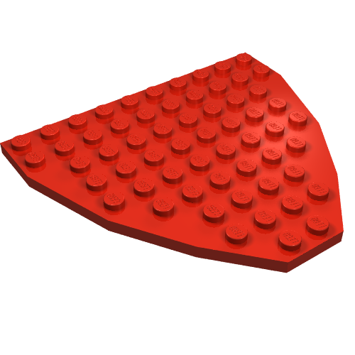 Wedge Plate 9 × 10 Boat Bow Red