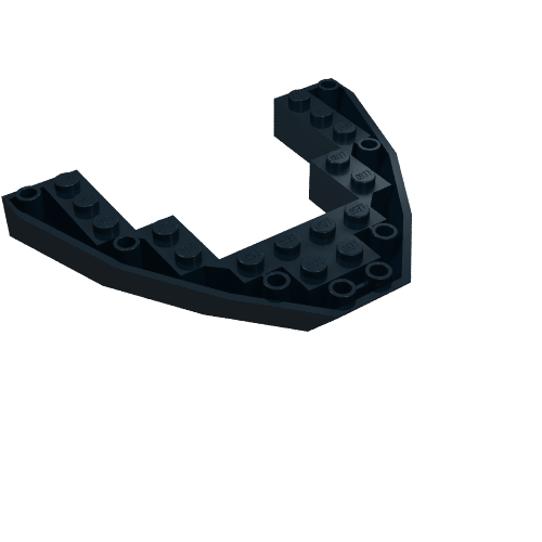 Brick Wedged, Sloped Inverted 8 × 10 × 1 Boat Bow Black