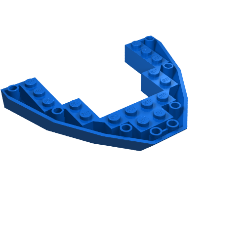 Brick Wedged, Sloped Inverted 8 × 10 × 1 Boat Bow in Blau