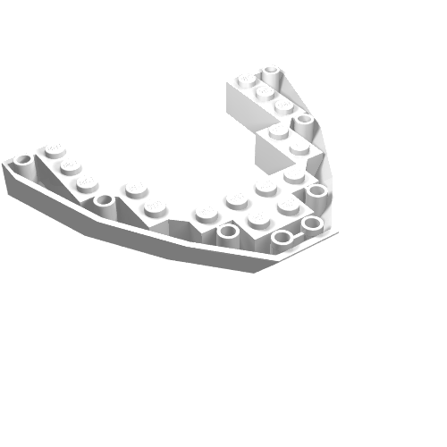 Brick Wedged, Sloped Inverted 8 × 10 × 1 Boat Bow Weiß