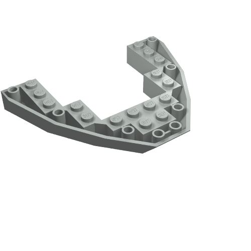 Brick Wedged, Sloped Inverted 8 × 10 × 1 Boat Bow Hellgrau
