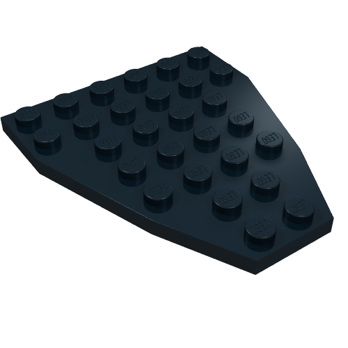 Wedge Plate 7 × 6 Boat Bow without Stud Notches Schwarz
