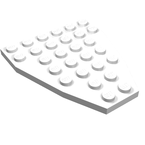 Wedge Plate 7 × 6 Boat Bow without Stud Notches Weiß