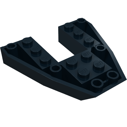 Brick Wedged, Sloped Inverted 6 × 6 × 1 Boat Bow Schwarz