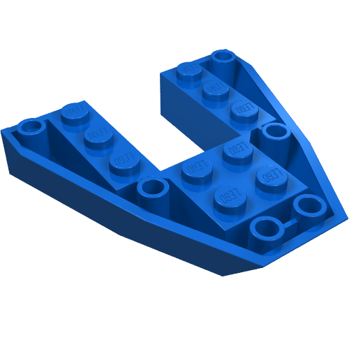 Brick Wedged, Sloped Inverted 6 × 6 × 1 Boat Bow Blau