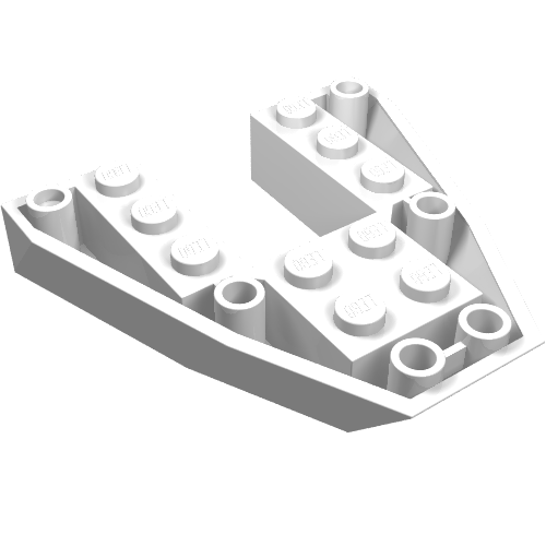 Brick Wedged, Sloped Inverted 6 × 6 × 1 Boat Bow White